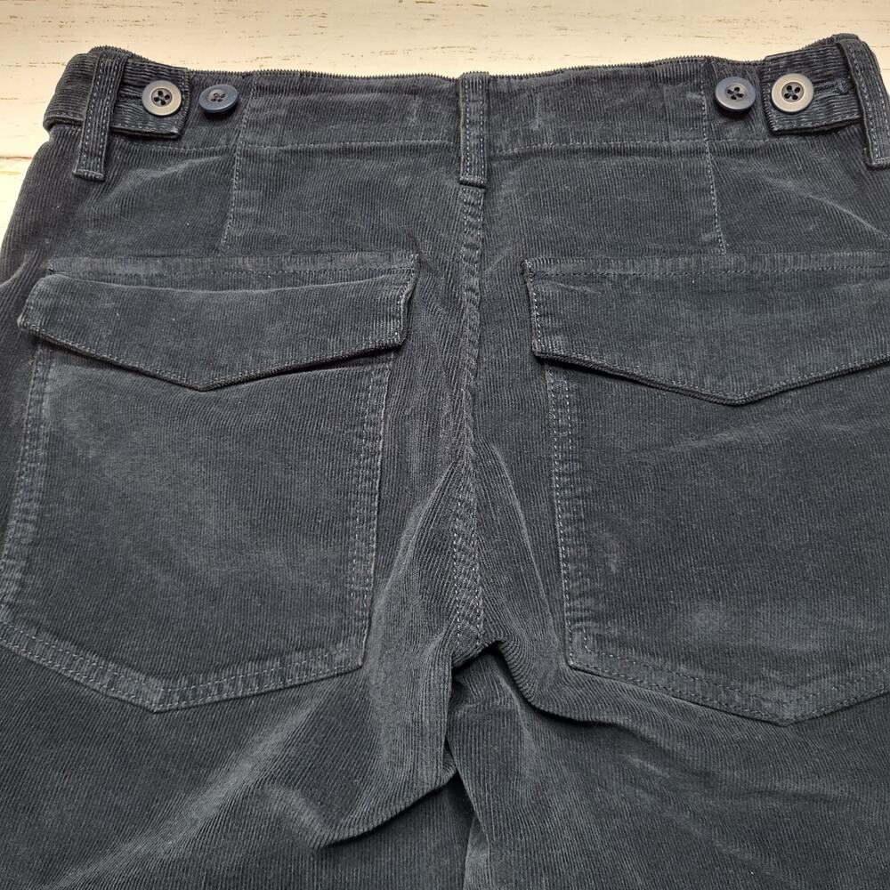Madewell Slim Straight Utility Corduroy Pants Navy Blue Garment Dye Mid Rise 25 - Picture 6 of 12